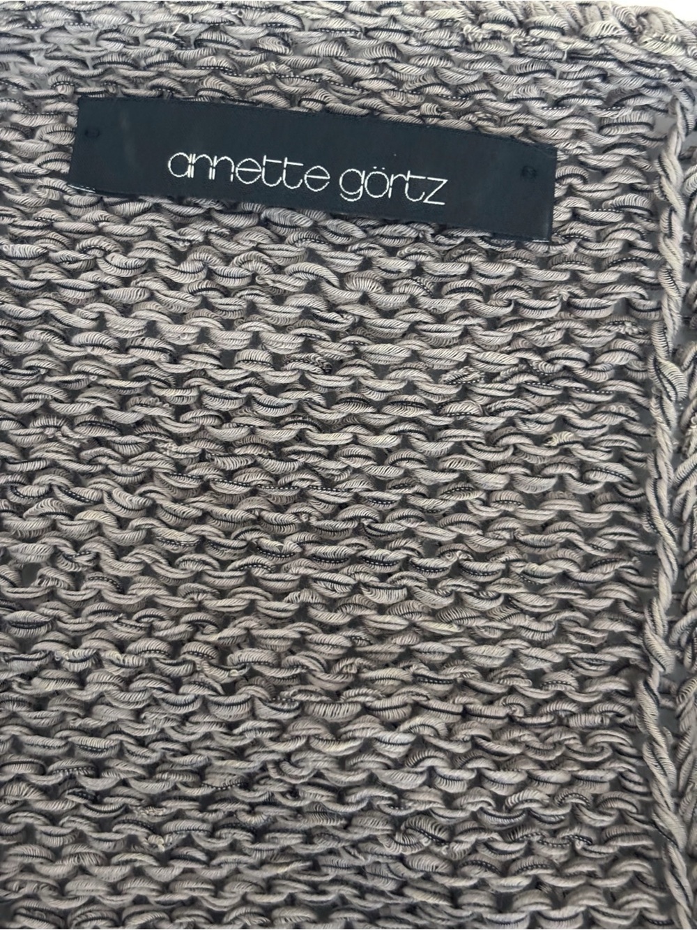 Annette Gortz Grey Open Knit Pullover Cotton Sweater Small - Picture 5 of 7